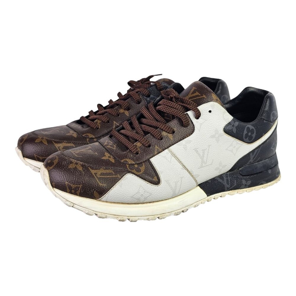 LOUIS VUITTON Monogram LV Sneakers Shoes Mens Lace Up Run Away UK 10 / US 11 - Picture 9 of 13
